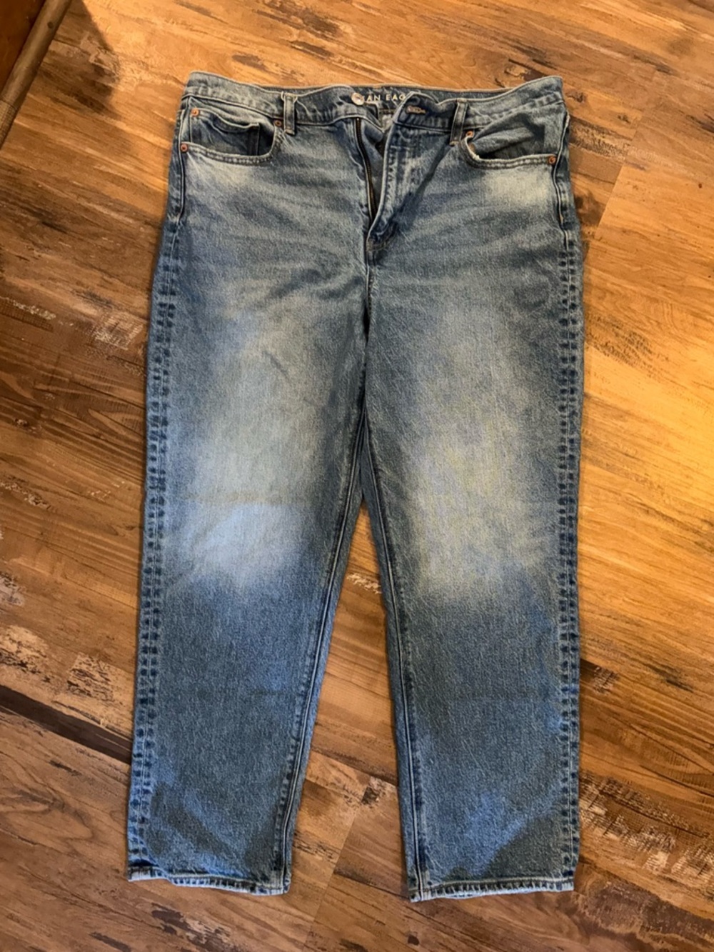 AE Super High Rise Ankle Straight Jeans